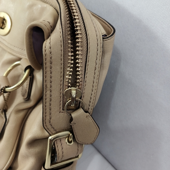 Coach Addison Spectacular Handcrafted Beige Leather Satchel Tote Shoulder Bag - Picture 14 of 14